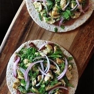 Garlic Chicken, Black Bean, and Spinach Quesadillas