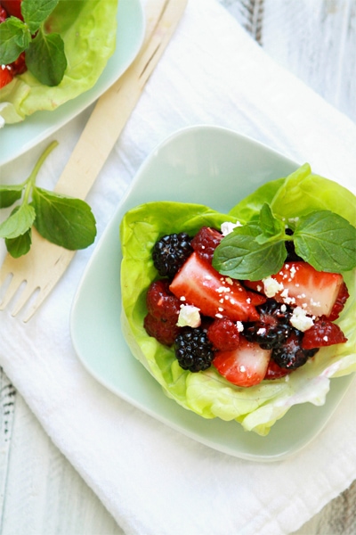Balsamic Berry Salad Lettuce Cups