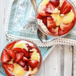 Cheesecake Mousse with Lemon Curd and Strawberries