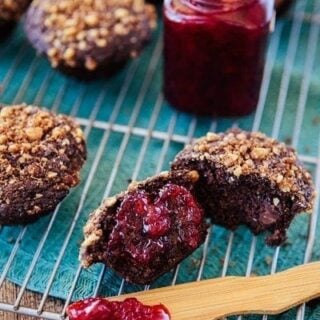 Chocolate Muffins with Cinnamon Streusel