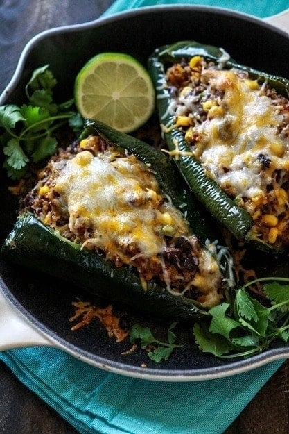 Quinoa Stuffed Poblanos