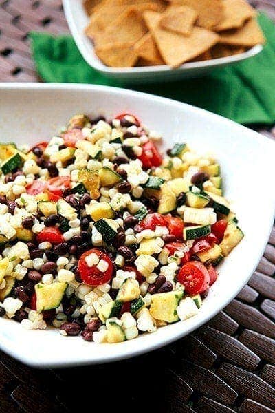 fresh zucchini corn salsa