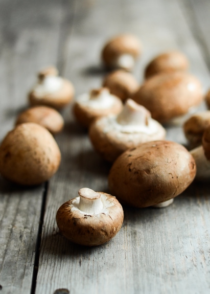 mushrooms on a table for a vegetarian fajita recipe