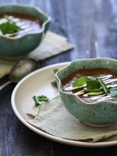 Black Bean Soup with Roasted Chiles and Tomatoes
