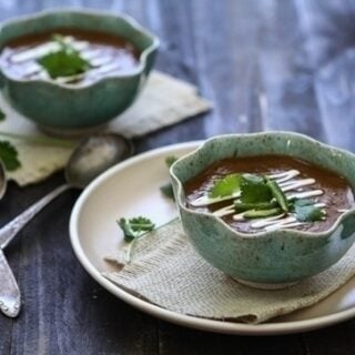 Black Bean Soup with Roasted Chiles and Tomatoes