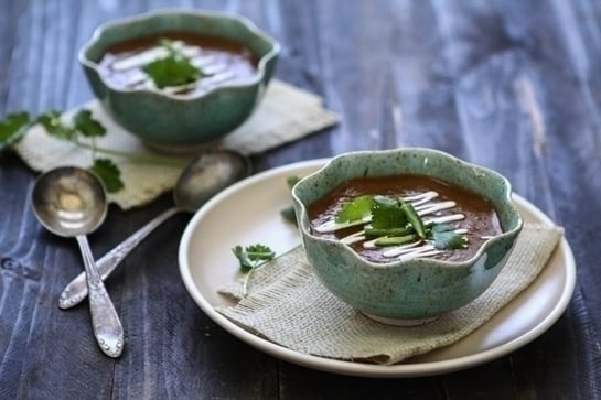 Black Bean Soup with Roasted Chiles and Tomatoes