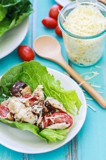 chicken casesar lettuce wrap