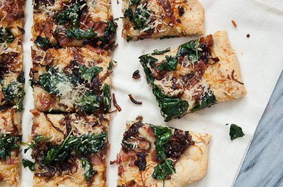 Caramelized Onion & Bacon Pizza | Good Life Eats
