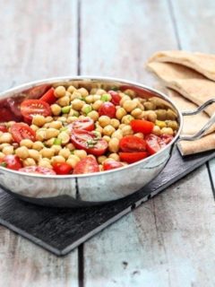 Warm Chick Pea Salad with Tomatoes