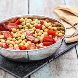 Warm Chick Pea Salad with Tomatoes