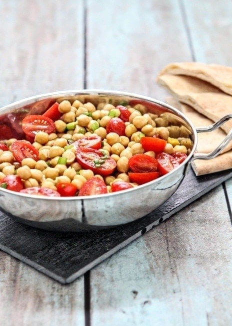 Warm Chick Pea Salad with Tomatoes