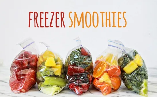 make ahead smoothies in freezer bags