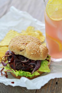 Blue Cheese Mesquite Turkey Burger with Caramelized Onions