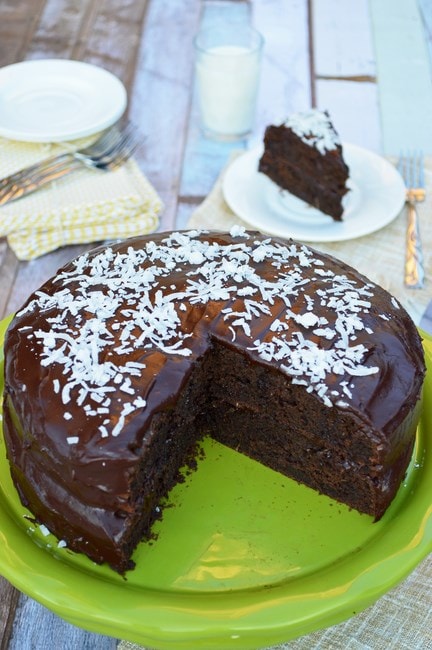 gluten free chocolate coconut zucchini cake