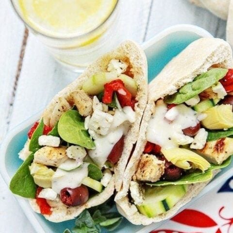 Grilled Chicken Greek Pita Pockets