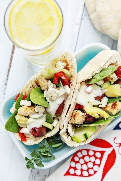 grilled chicken greek pita pockets
