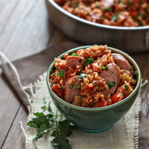 One Pan Easy Smoked Sausage Jambalaya