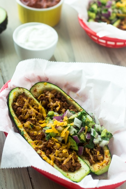 Tex-Mex Stuffed Zucchini with Avocado Salsa | Good Life Eats