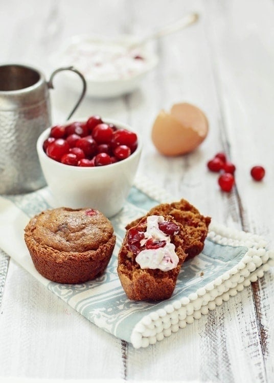 cranberry gingerbread muffins