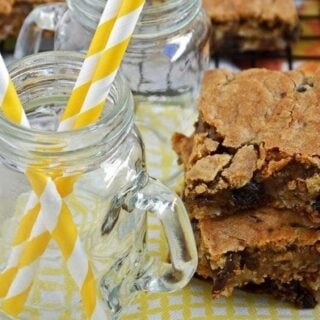 Gluten Free Oatmeal Raisin Cookie Bars