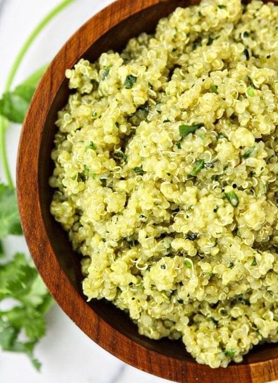 Roasted Poblano Cilantro Quinoa