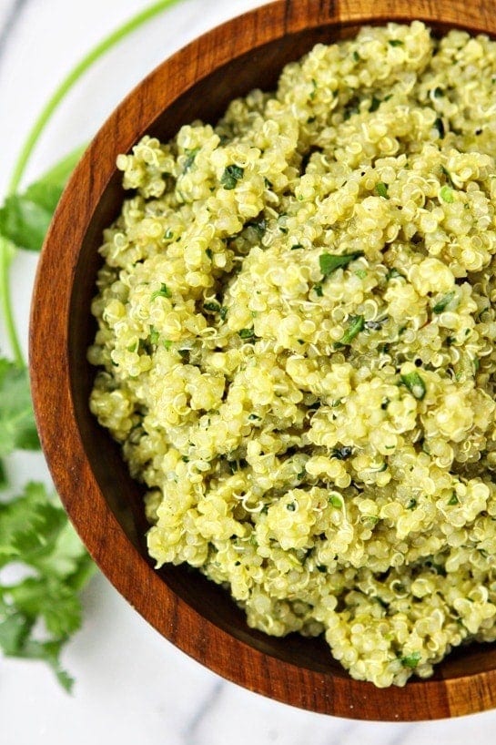 Roasted Poblano Cilantro Quinoa