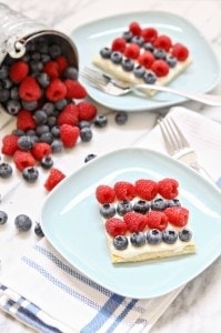 red, white, and blue dessert bites
