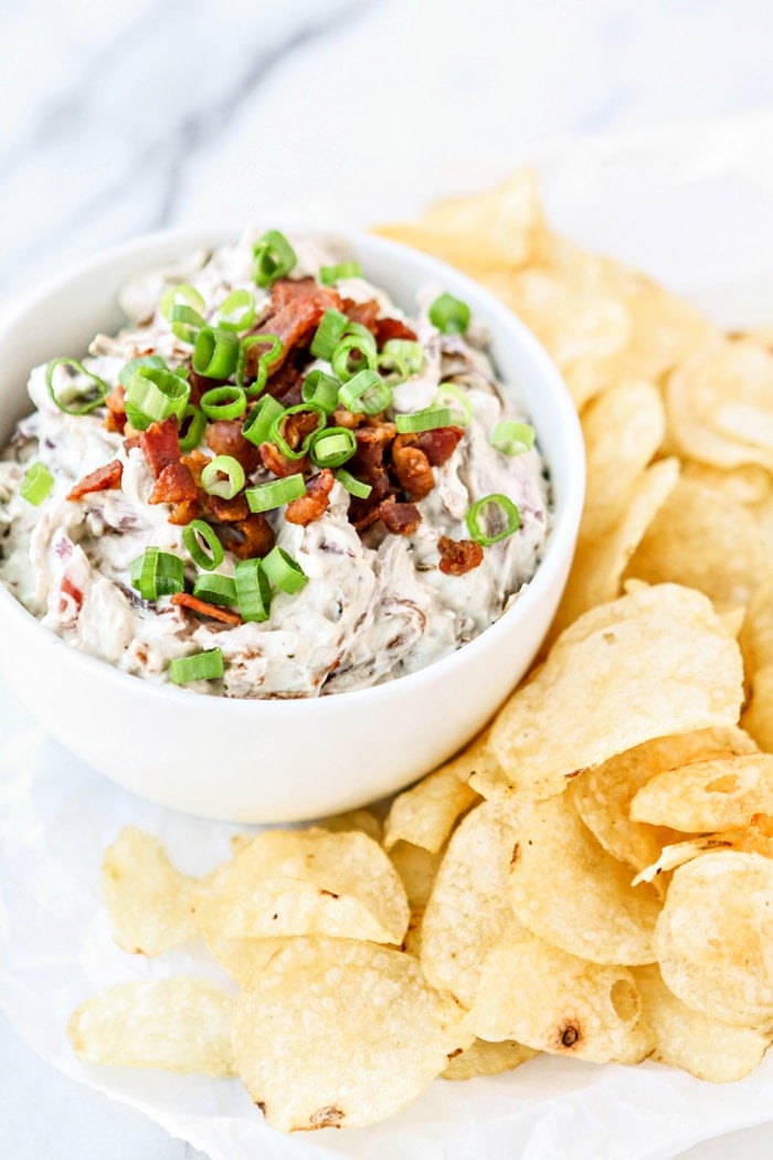 Caramelized Onion Bacon Blue Cheese Dip - How to Make Homemade Onion Dip - Super Bowl Appetizers and Dip