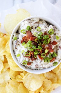 Caramelized Onion Bacon and Blue Cheese Dip