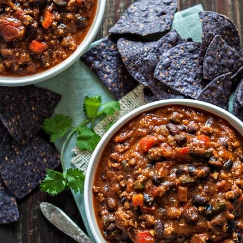 Pumpkin Black Bean Turkey Chili + Tips on How NOT to Make Chili