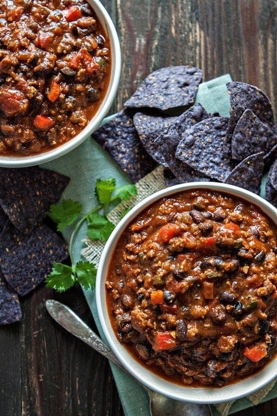 Pumpkin and Turkey Black Bean Chili 