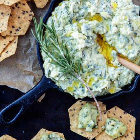 Rosemary White Bean Artichoke Spinach Dip - Easy Holiday Appetizer www.goodlifeeats.com