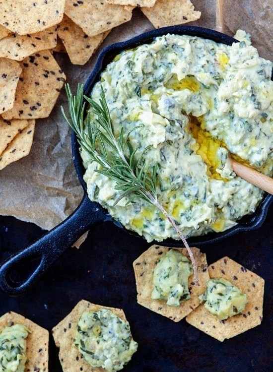 Rosemary White Bean Artichoke Spinach Dip - Easy Holiday Appetizer www.goodlifeeats.com