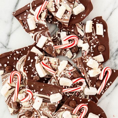 Candy Cane Hot Cocoa Bark