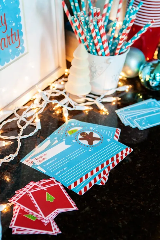 cookie party gift wrapping station