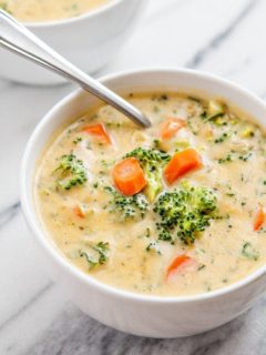 Easy Cheesy Broccoli, Kale, Carrot Soup Recipe