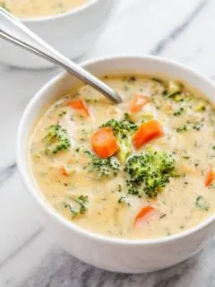 Easy Cheesy Broccoli, Kale, Carrot Soup Recipe