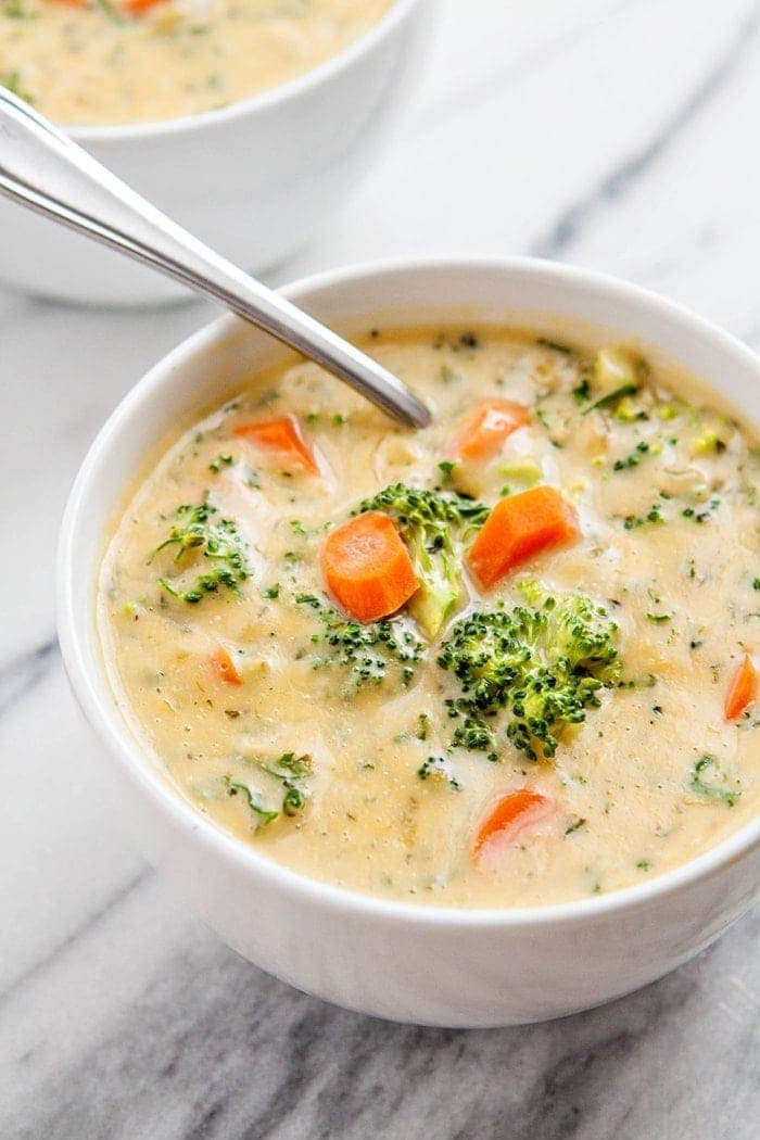 Cheesy Broccoli Soup With Kale Carrot Good Life Eats