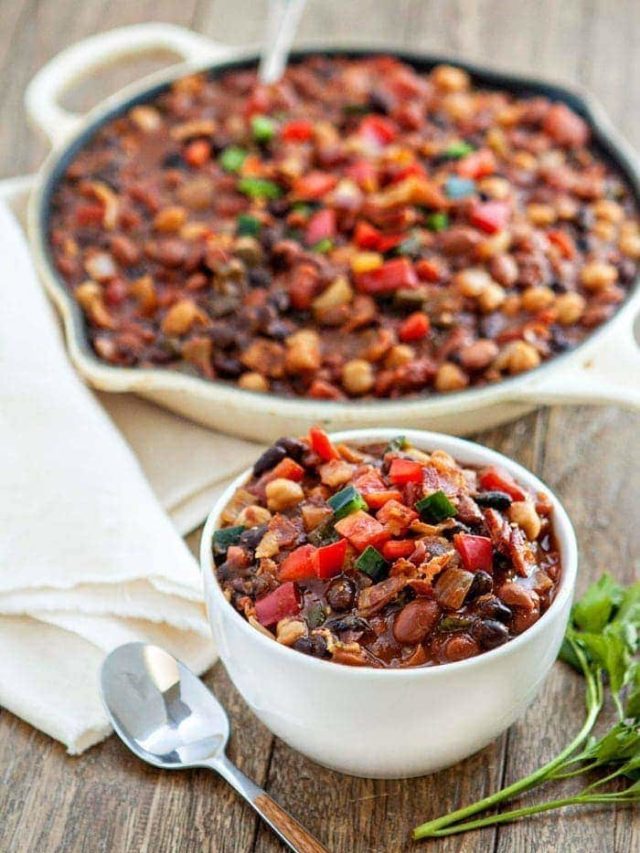Tasty Slow Cooker Baked Bean Trio BaconPepper Flavor Explosion