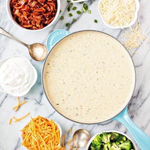 Easy Loaded Baked Potato Soup Bar