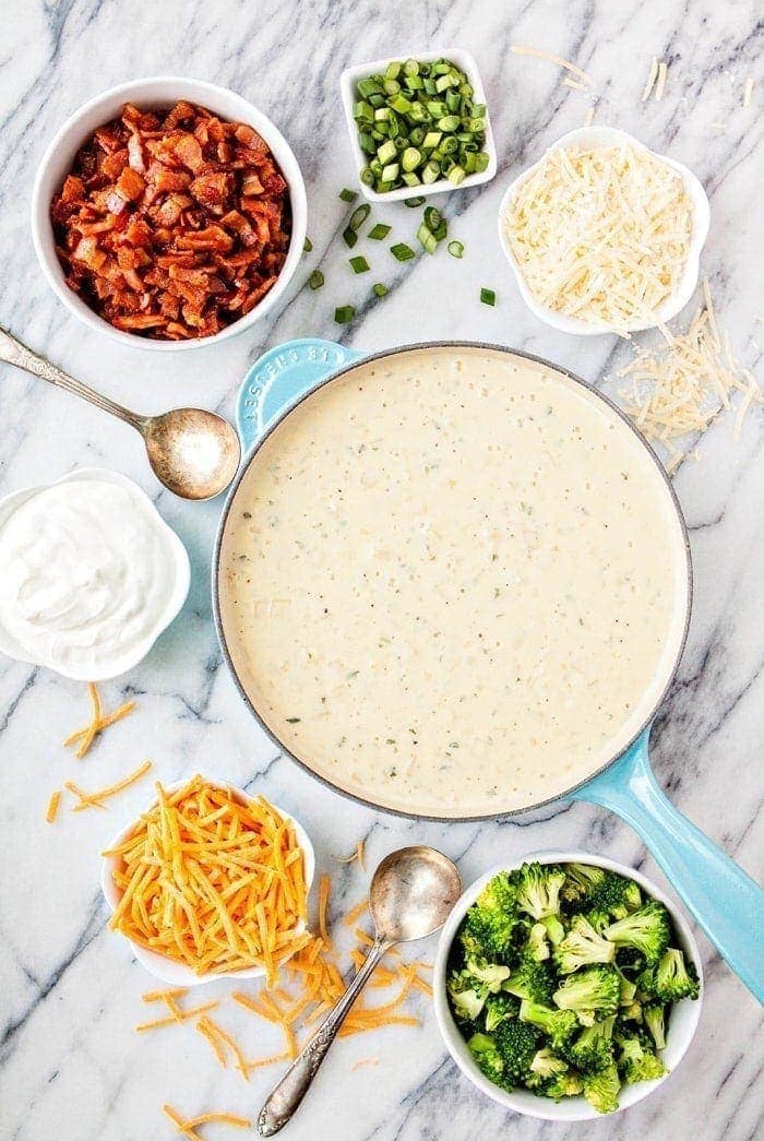 Easy Loaded Baked Potato Soup Bar