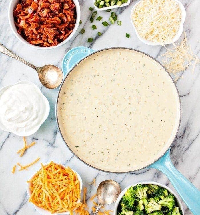 Easy Loaded Baked Potato Soup Bar