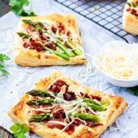 Asparagus Prosciutto Puff Pastry Pizzas