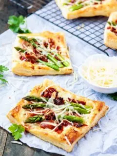 Asparagus Prosciutto Puff Pastry Pizzas