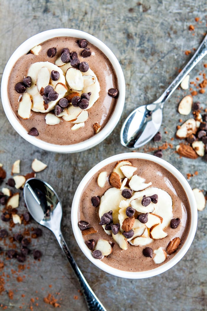 chocolate banana almond butter smoothies