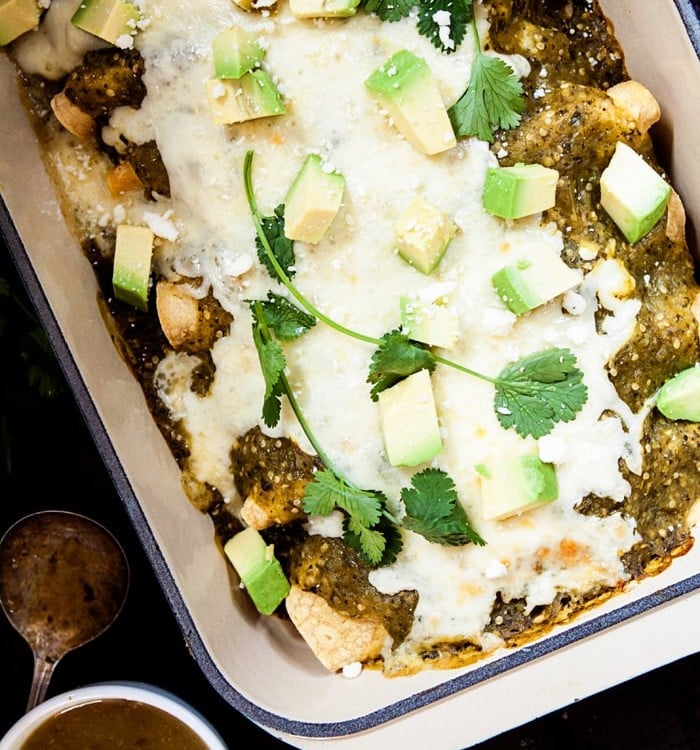 Chorizo Spinach Breakfast Enchiladas