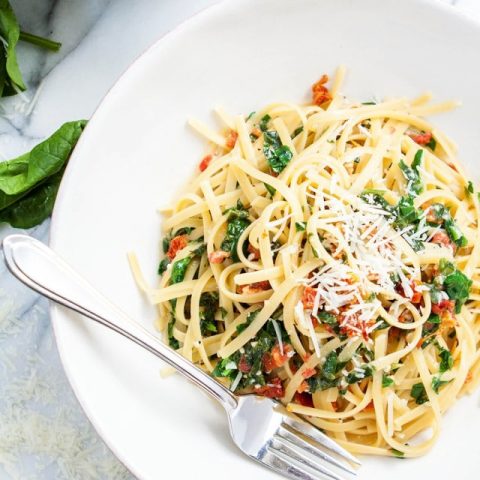 One Pot Pasta: Sundried Tomato Spinach