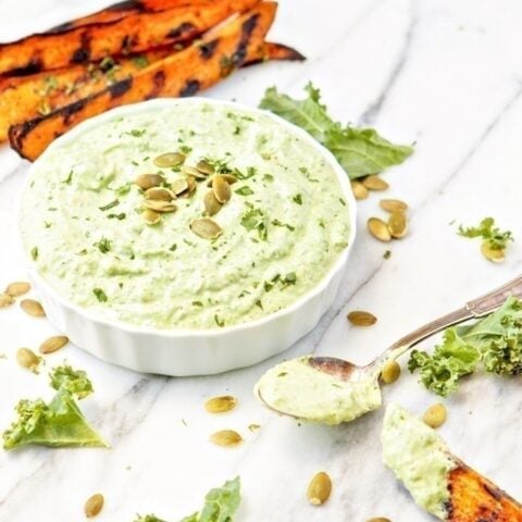 Kale Cilantro Pesto Yogurt Dip