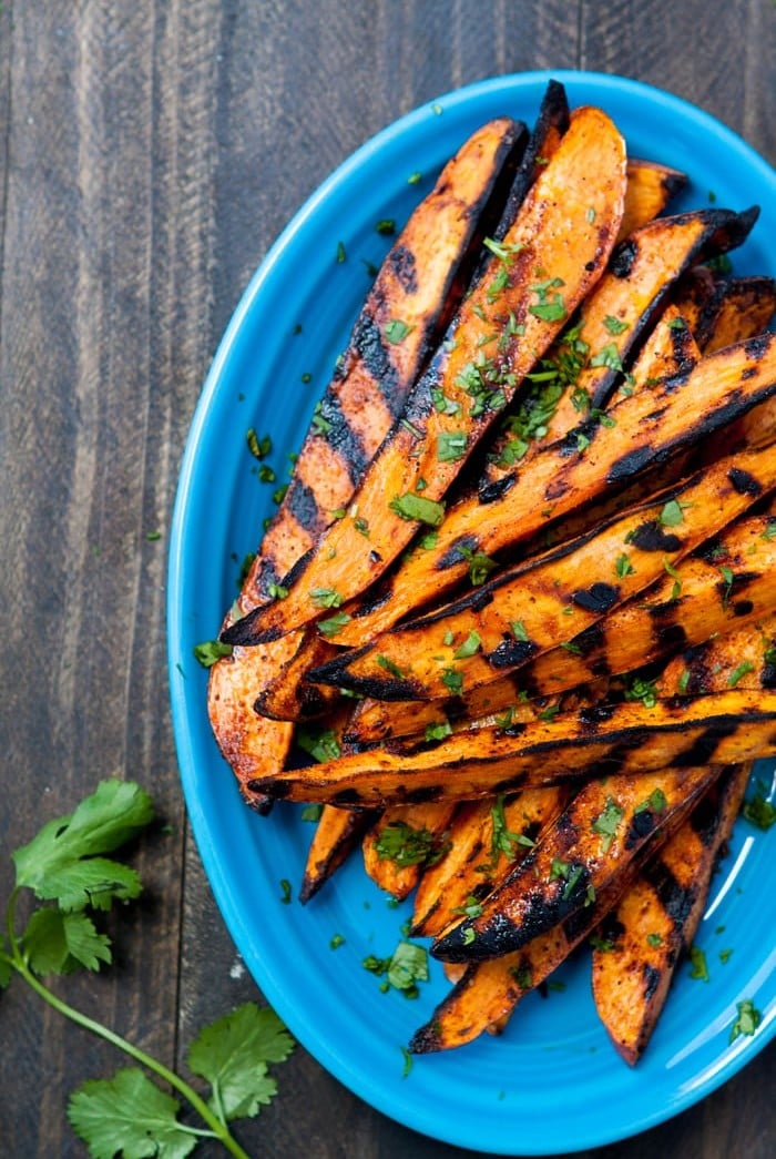 Smokey Grilled Sweet Potato Wedges