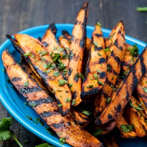 Smokey Grilled Sweet Potato Wedges